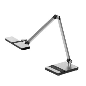 Flexo rubens plata 9w 630lm 3000-4500-6000k táctil con memoria 27,4x35 cm