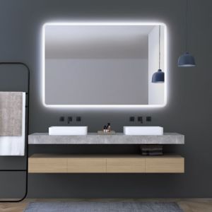 LEDimex-espejo praga 70x80 LED cuadrado cantos redondeados