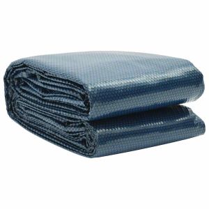 vidaXL cubierta solar de piscina de pe flotante negro y azul 1200x600cm