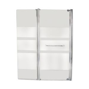 Ondee - mamparas de baño rosa - 120x140 - vidrio templado - acabado cromado