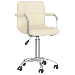 Silla de oficina/estudio giratoria de tela color crema 02_0024101