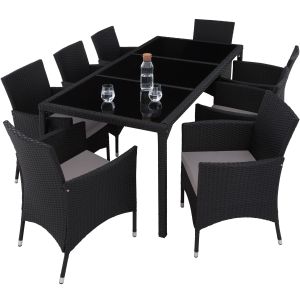 Tectake conjunto muebles poliratan 8 sillas, mesa