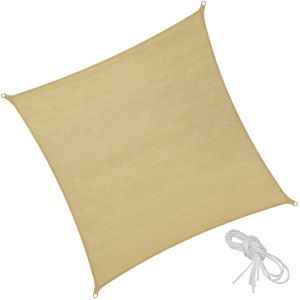 Toldo de polietileno con forma cuadrada y uv 50+, 3,6 x 3,6 m, beige