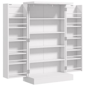 Armario despensa cocina 60x30x104 cm mdf color blanco Homcom
