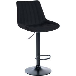 Taburete de bar moderno - negro - tela - metal