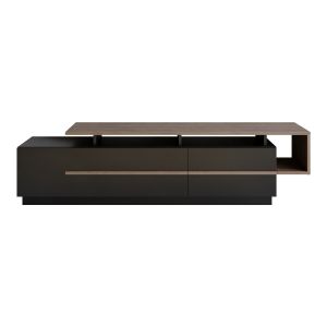 Soporte de tv de madera "basak" - 180 x 40 x 46 cm - negro