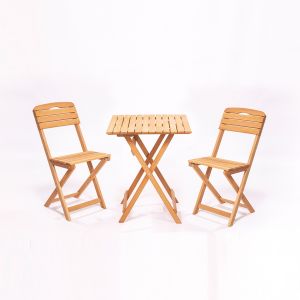 Wellhome set de mesa y sillas de jardín marrón 80x72x60 cm