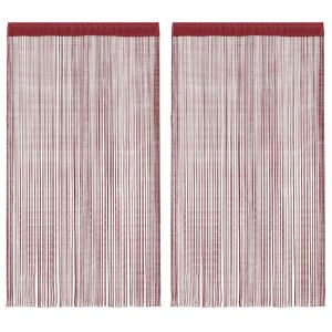 vidaXL cortinas de flecos 2 piezas 100x250 cm burdeos