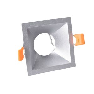 Foco empotrable confort cuadrado plateado wonderlamp 1xgu10