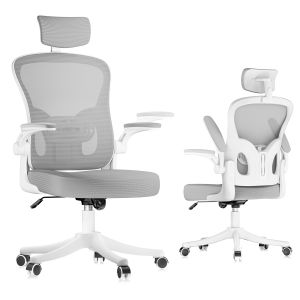 Silla de oficina ergonómica de malla transpirable, gris