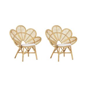 Conjunto de 2 sillas pavo real florentine ratán natural