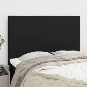 Cabeceros 4 unidades tela negro 72x5x78/88 cm