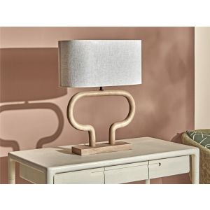 Lampara sobremesa demeter madera natural toffee 40 cms. 55x12x40 cms