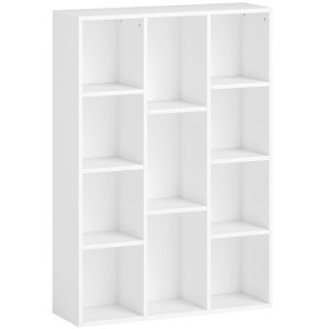 Librería 74.3x24x106 cm color blanco Homcom, oficina - muebles de oficina