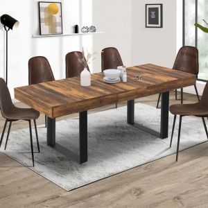 Mesa extensible vintage madera negra - 160-200 cm
