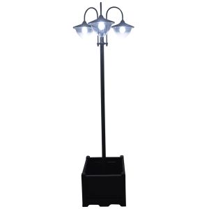 Farol de jardín 60x55x189 cm pp, abs, acero inoxidable Outsunny