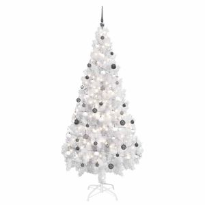 vidaXL árbol de navidad artificial con luces y bolas 620 ramas 180 cm