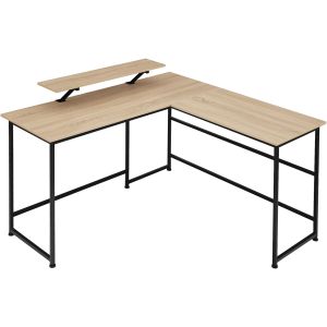 Escritorio superficie para monitor 140 x 130 x 76,5 cm madera clara