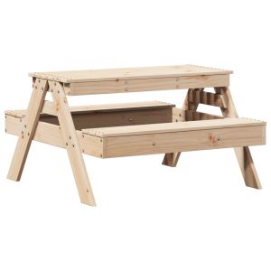 vidaXL mesa de picnic para niños madera maciza de pino 88x97x52 cm