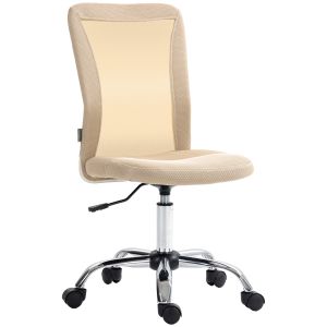 Silla de oficina poliéster beige 43x56x100 cm