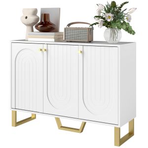 Aparador mdf blanco 106.5x35x77.5 cm