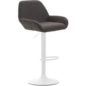 Taburete de bar - asiento gris y base blanca - 51 cm