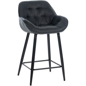 Taburete de bar elegante - gris oscuro - tela - 67 cm