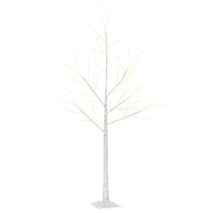 Árbol abedul LED 20x20x150 cm pp y acero color blanco Outsunny