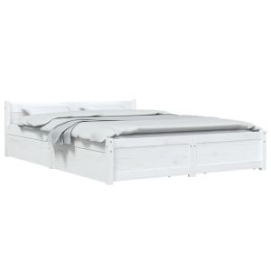 vidaXL estructura de cama con cajones blanco 160x200 cm