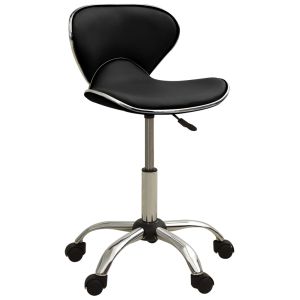 vidaXL silla de oficina de cuero sintético negra