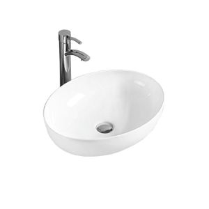 Lavabo cerámico sobre encimera, 52x39,5x13 cm, blanco