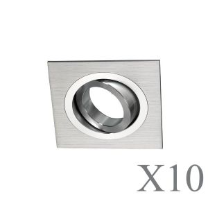 Pack 10 empotrable basculante classic cuadrado aluminio wonderlamp 1xgu10
