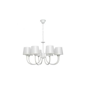 Guadalajara chandelier 8xe14 metal / textile white