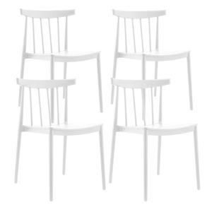 Oviala - juego de 4 sillas de plástico blancas para terraza