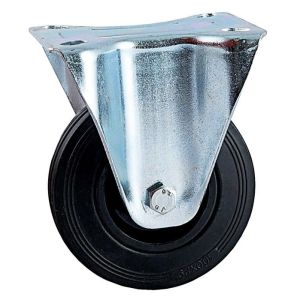 Ruleta fija con platina rectangular avl - rueda de goma ø 160 - carga 150 k