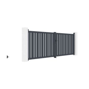 Pack puerta abatible 4m a.140cm veymont + pack puerta 1m a.140cm gris