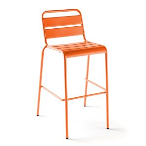 Oviala - silla alta de jardín de metal naranja