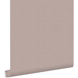 Estahome papel pintado efecto lino rosa viejo 53 cm x 10.05 m