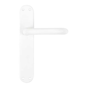 Juego manilla recuperable aluminio 238 placa redonda blanca