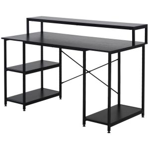 Mesa para computadora 140x60x93 cm tablero de partículas, metal Homcom