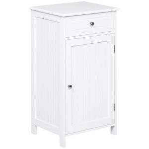 Armario de baño 43x34x77 cm mdf color blanco kleankin, hogar - baño