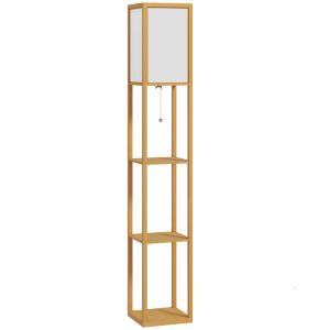 Lámpara de pie 26x26x160 cm mdf, acrílico color marrón Homcom