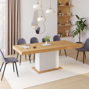 Mesa comedor extensible eden madera blanca - 160-200 cm