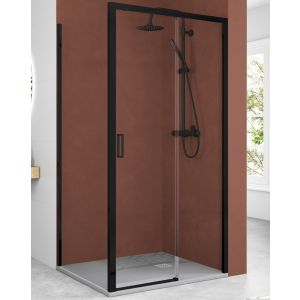 Mampara ducha rectangular frontal | frente  150 lateral 70cm negro