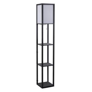Lámpara pie con estante 26x26x160 cm mdf, ps Homcom, hogar - iluminación