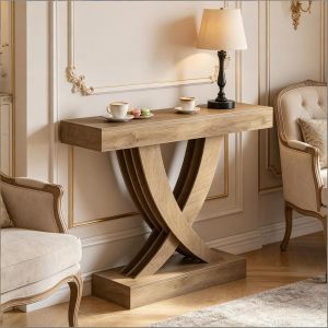 Mesa consola para recibidor salón mdf marrón ancho 110 cm