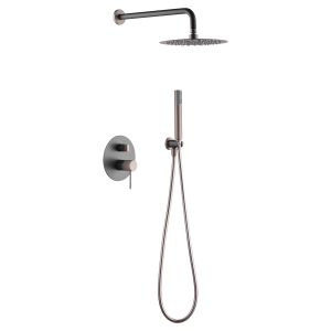► columna de ducha empotrada line gris mate champagne [ imex® ]