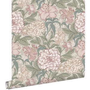 Estahome papel pintado flores vintage 53 cm x 10.05 m 139377