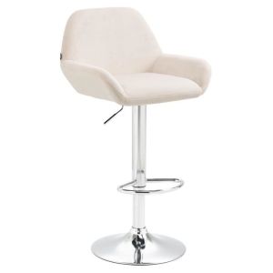 Taburete de bar moderno - terciopelo crema - 89-109 cm