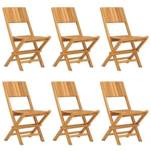 vidaXL sillas de jardín plegables 6 uds madera maciza teca 47x61x90 cm